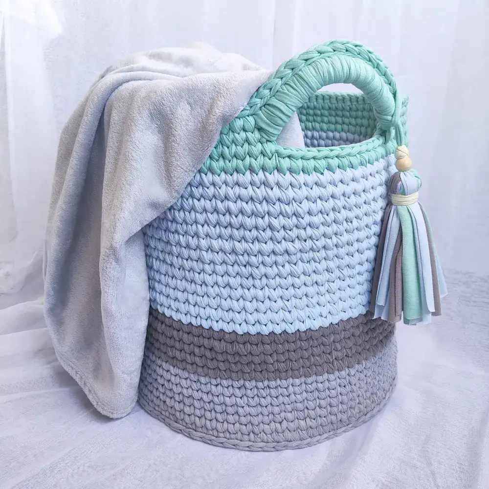 סל עם פסים - ענק