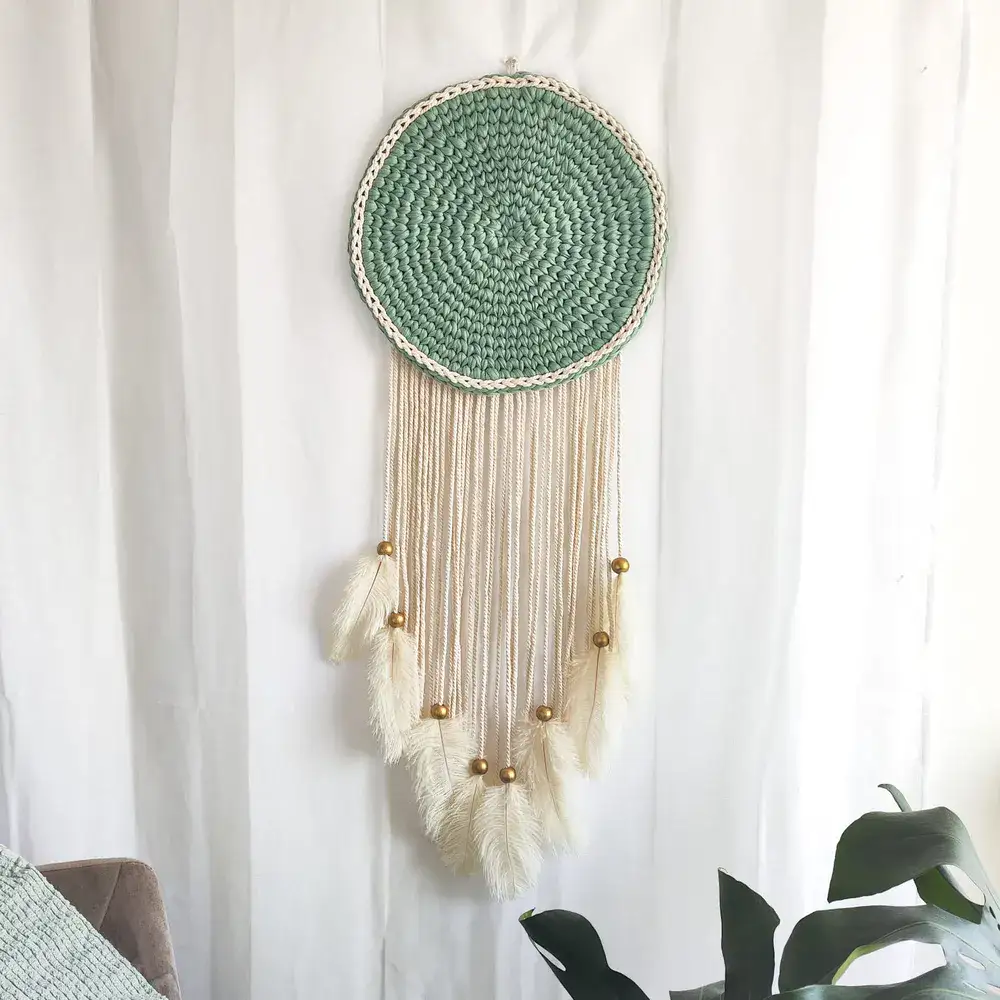 מקרמה ירוק סרוג - בינוני