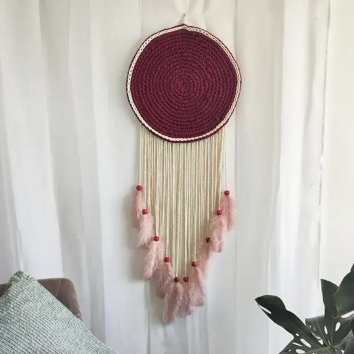 מקרמה אדום סרוג - גדול