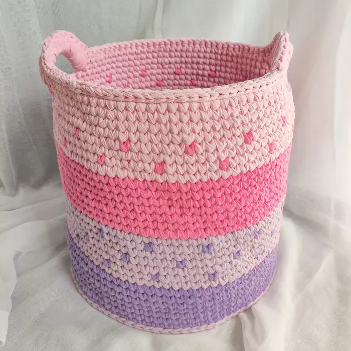 סל ענק בגווני ורוד וסגול