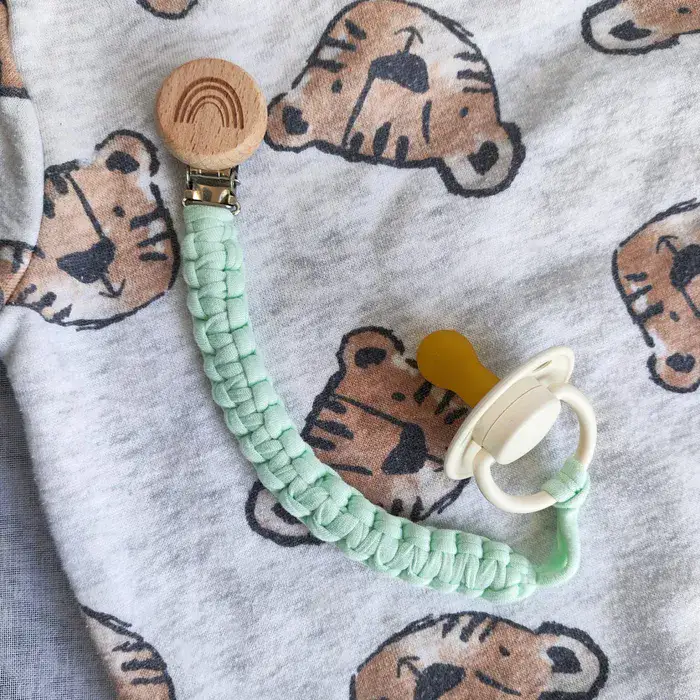 מחזיק מוצץ מבד בצבע טורקיז